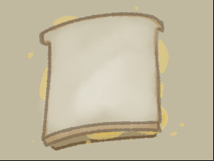 Digital painting of a white crisp sandwich