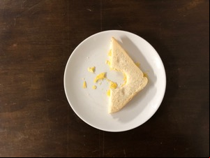 White crisp sandwich with a bite taken out